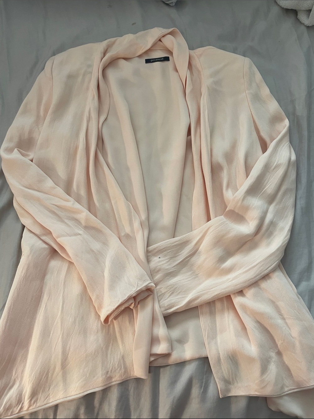 Promod Light Peach Open Front Blazer Jacket